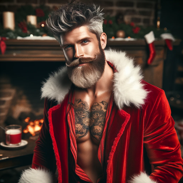 A young, sexy version of Santa Clause indicating the Santa Clause Kink.